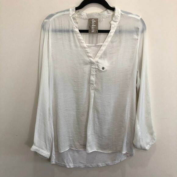 dolan Tops - Anthropologie Dolan Semi-Sheer White Blouse Medium